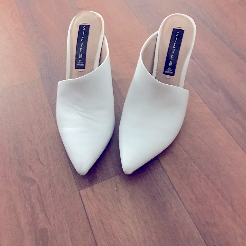Leather heel mules